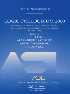 cover image of Logic Colloquium 2000 (hardcover)